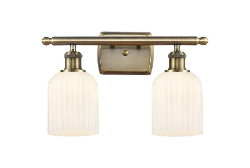 Innovations 516-2W-AB-G559-5GWH Two Light Bath Vanity, Antique Brass