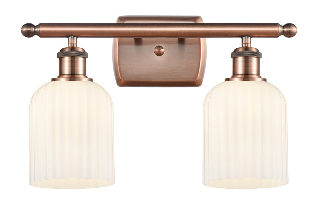 Innovations 516-2W-AC-G559-5GWH Two Light Bath Vanity, Antique Copper