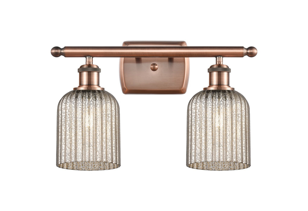 Innovations 516-2W-AC-G559-5ME Two Light Bath Vanity, Antique Copper