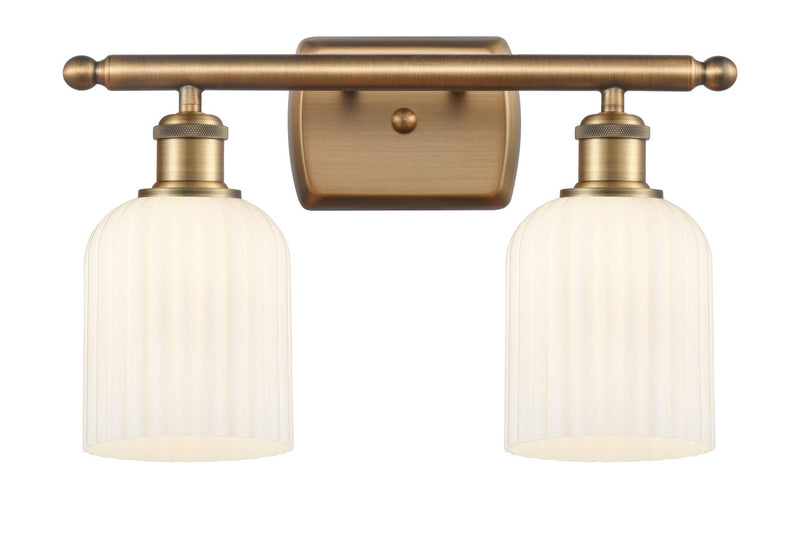 Innovations 516-2W-BB-G559-5GWH Two Light Bath Vanity, Brushed Brass