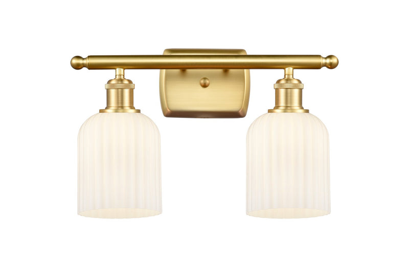 Innovations 516-2W-SG-G559-5GWH Two Light Bath Vanity, Satin Gold