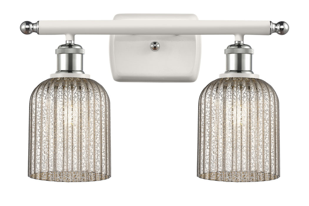 Innovations 516-2W-WPC-G559-5ME Two Light Bath Vanity, White Polished Chrome