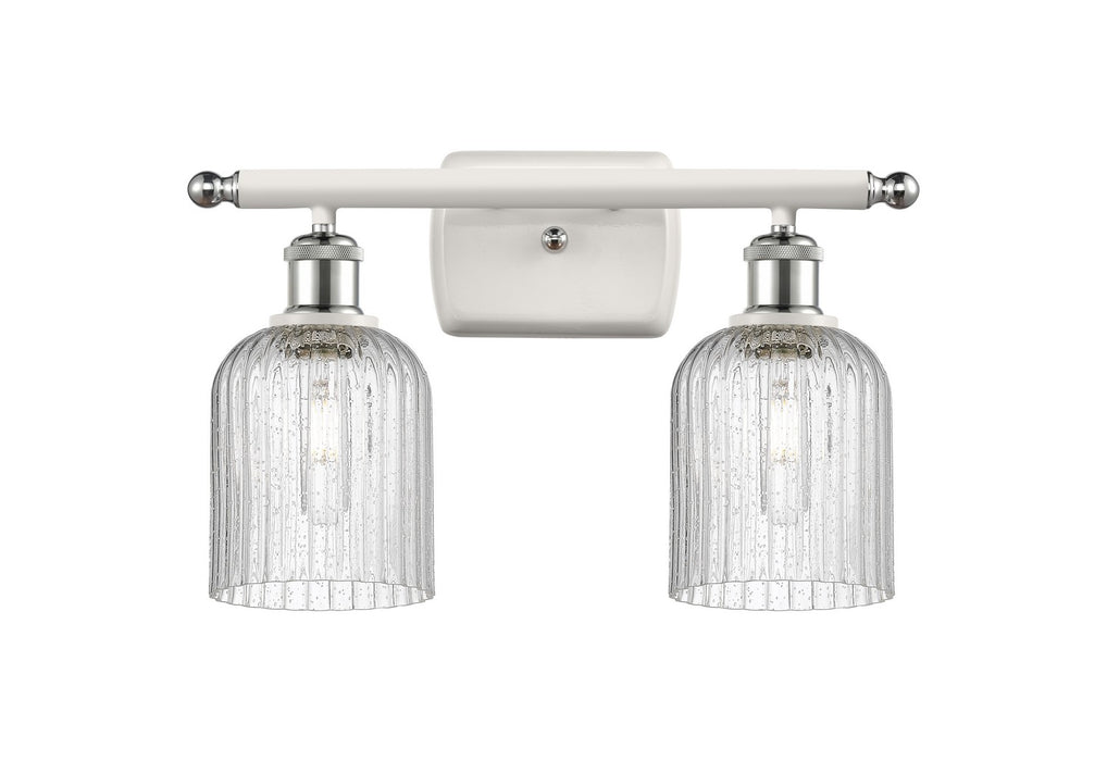 Innovations 516-2W-WPC-G559-5SDY Two Light Bath Vanity, White Polished Chrome