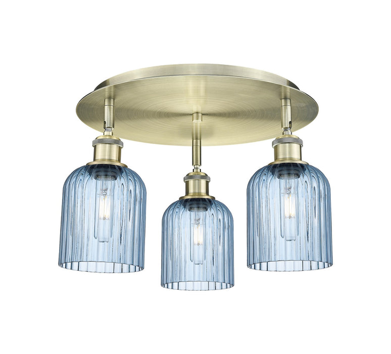 Innovations 516-3C-AB-G559-5BL Three Light Flush Mount, Antique Brass