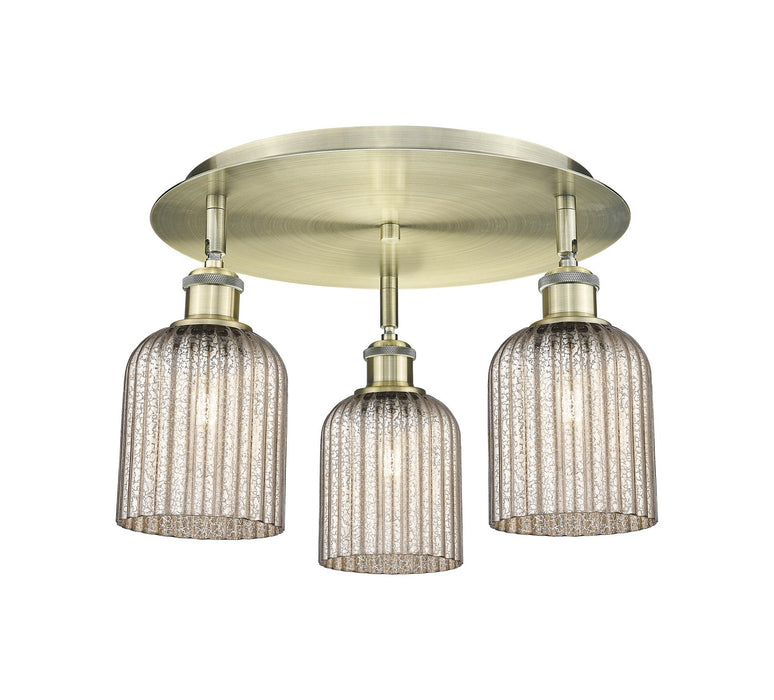 Innovations 516-3C-AB-G559-5ME Three Light Flush Mount, Antique Brass