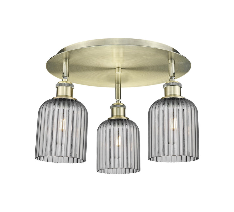 Innovations 516-3C-AB-G559-5SM Three Light Flush Mount, Antique Brass