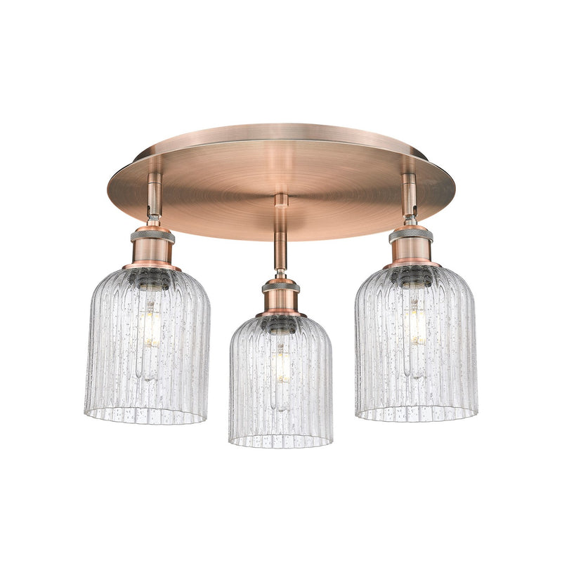 Innovations 516-3C-AC-G559-5SDY Three Light Flush Mount, Antique Copper