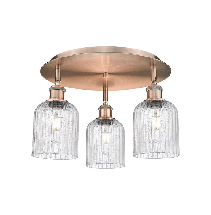 Innovations 516-3C-AC-G559-5SDY Three Light Flush Mount, Antique Copper