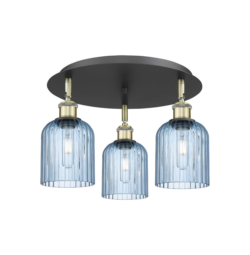 Innovations 516-3C-BAB-G559-5BL Three Light Flush Mount, Black Antique Brass