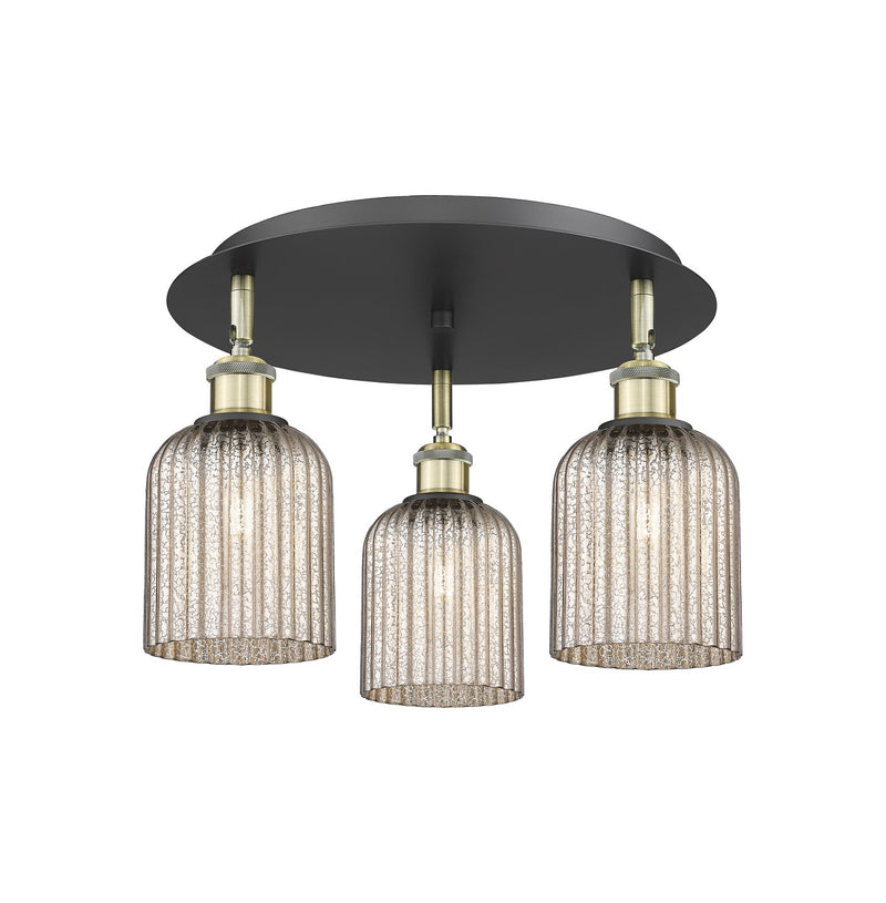Innovations 516-3C-BAB-G559-5ME Three Light Flush Mount, Black Antique Brass