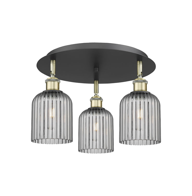 Innovations 516-3C-BAB-G559-5SM Three Light Flush Mount, Black Antique Brass