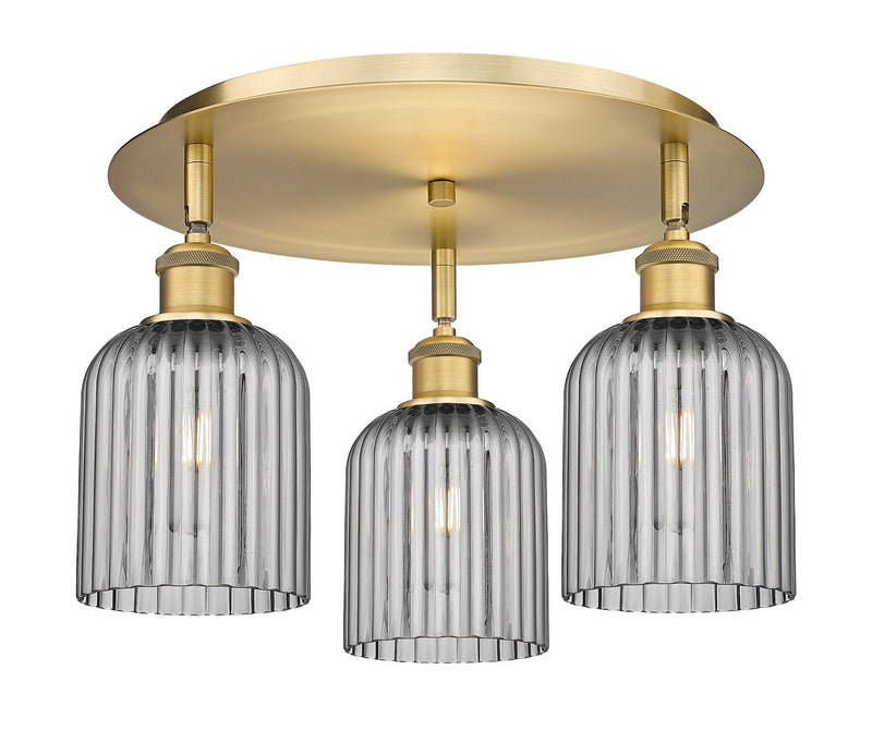Innovations 516-3C-BB-G559-5SM Three Light Flush Mount, Brushed Brass