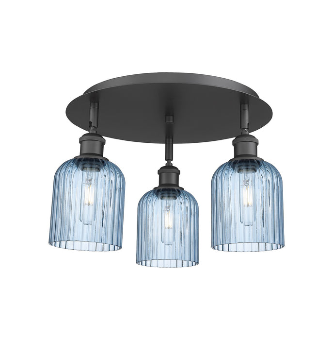 Innovations 516-3C-BK-G559-5BL Three Light Flush Mount, Matte Black