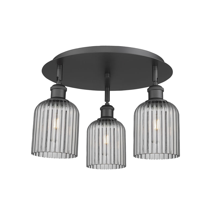 Innovations 516-3C-BK-G559-5SM Three Light Flush Mount, Matte Black