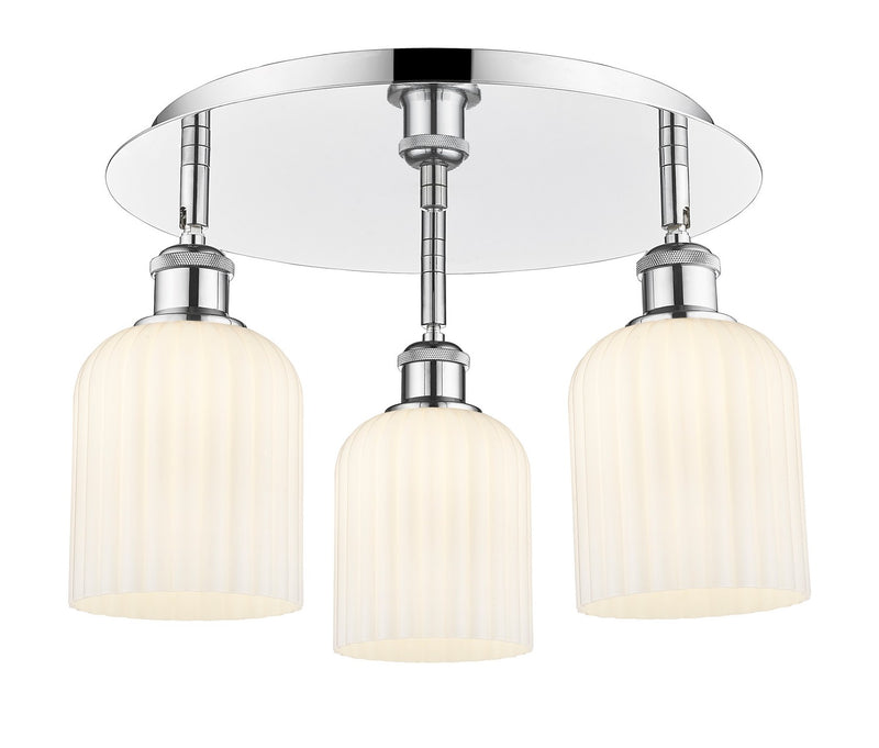 Innovations 516-3C-PC-G559-5GWH Three Light Flush Mount, Polished Chrome