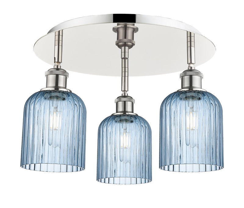 Innovations 516-3C-PN-G559-5BL Three Light Flush Mount, Polished Nickel