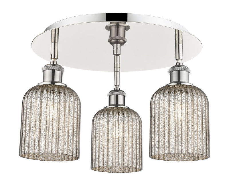 Innovations 516-3C-PN-G559-5ME Three Light Flush Mount, Polished Nickel