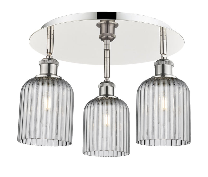 Innovations 516-3C-PN-G559-5SM Three Light Flush Mount, Polished Nickel
