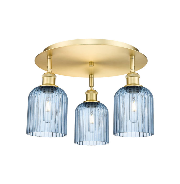 Innovations 516-3C-SG-G559-5BL Three Light Flush Mount, Satin Gold