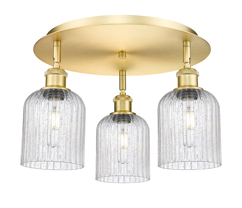 Innovations 516-3C-SG-G559-5SDY Three Light Flush Mount, Satin Gold