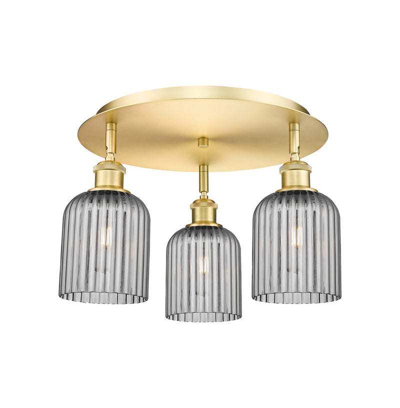 Innovations 516-3C-SG-G559-5SM Three Light Flush Mount, Satin Gold