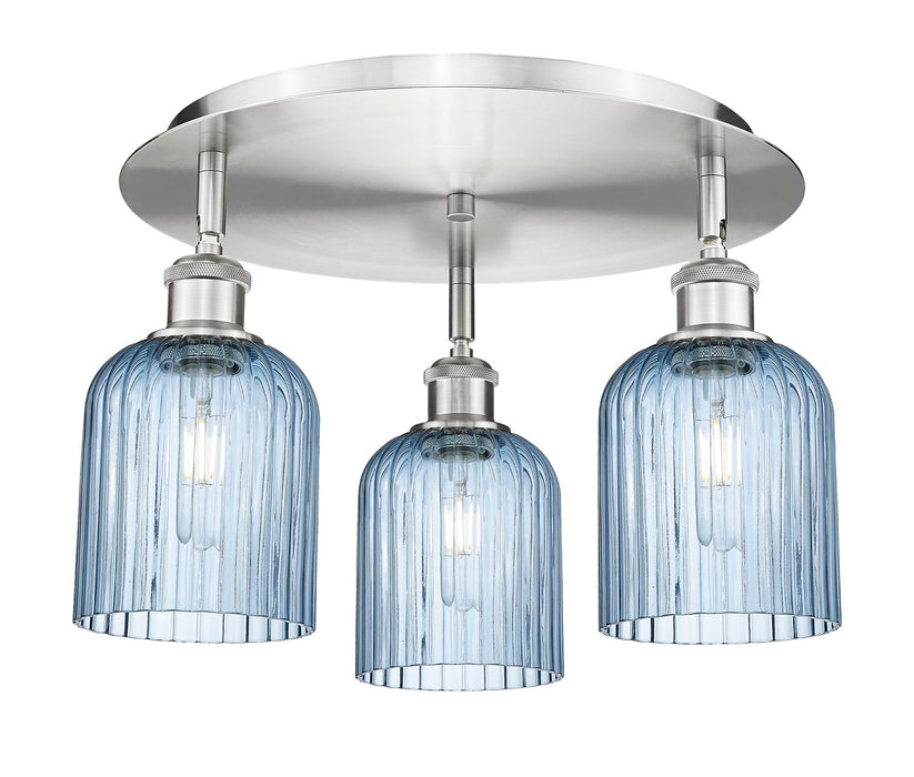 Innovations 516-3C-SN-G559-5BL Three Light Flush Mount, Satin Nickel