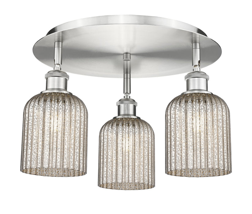 Innovations 516-3C-SN-G559-5ME Three Light Flush Mount, Satin Nickel