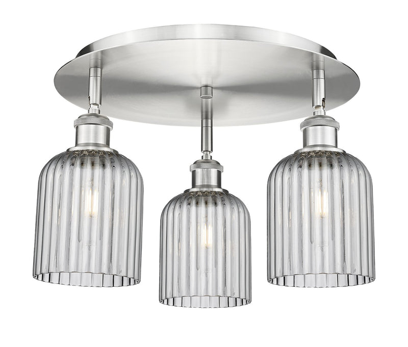 Innovations 516-3C-SN-G559-5SM Three Light Flush Mount, Satin Nickel