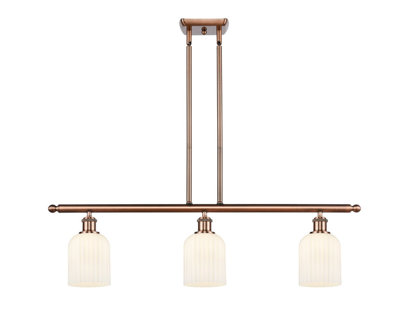 Innovations 516-3I-AC-G559-5GWH Three Light Island Pendant, Antique Copper