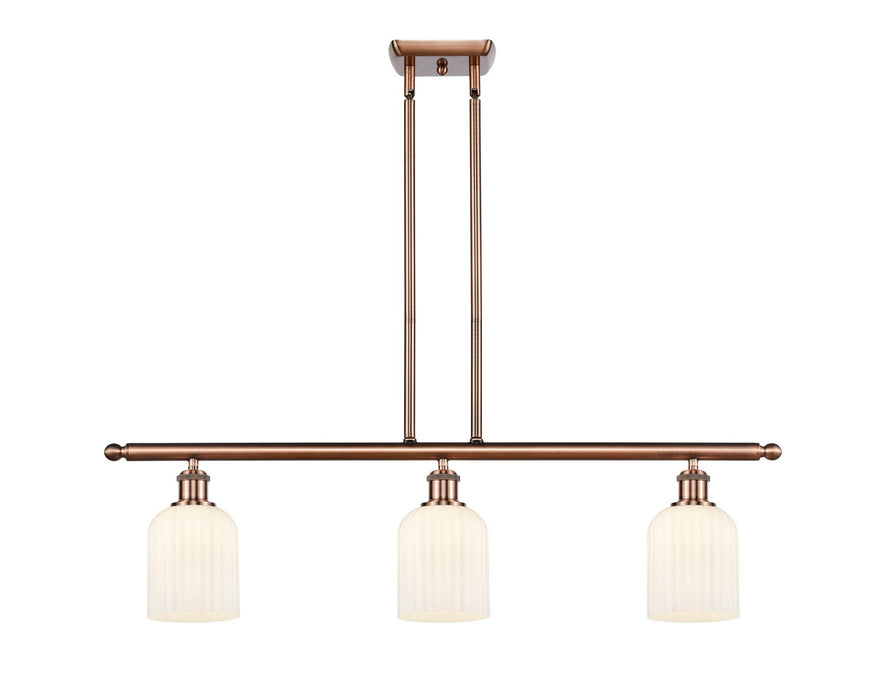 Innovations 516-3I-AC-G559-5GWH Three Light Island Pendant, Antique Copper