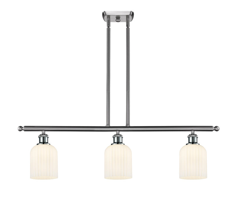 Innovations 516-3I-SN-G559-5GWH Three Light Island Pendant, Brushed Satin Nickel