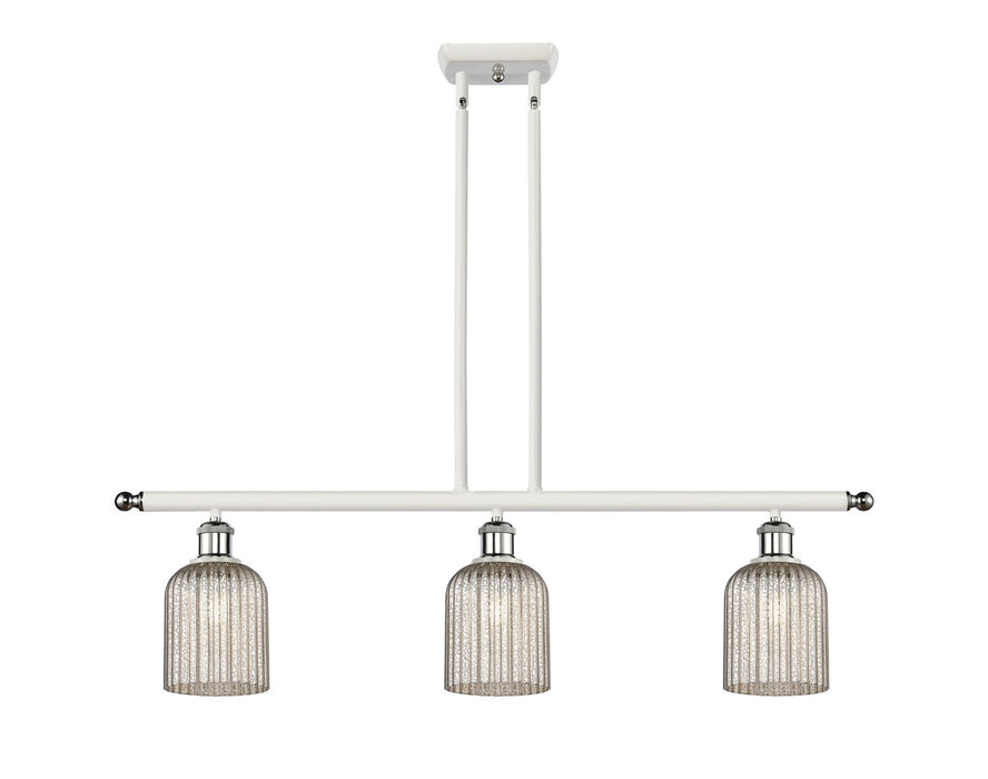 Innovations 516-3I-WPC-G559-5ME Three Light Island Pendant, White Polished Chrome