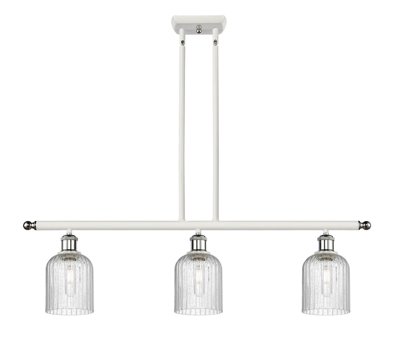 Innovations 516-3I-WPC-G559-5SDY Three Light Island Pendant, White Polished Chrome