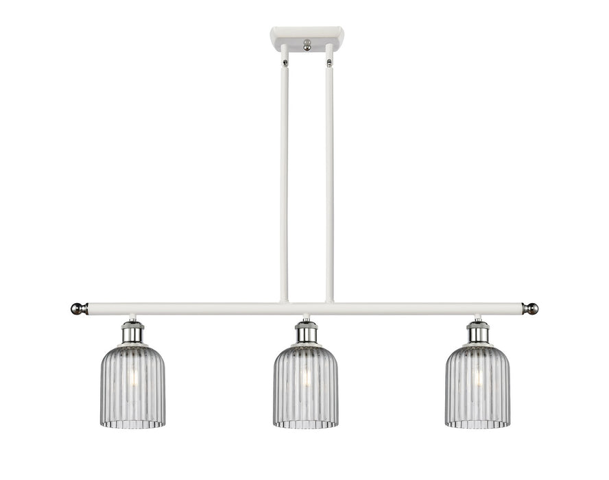 Innovations 516-3I-WPC-G559-5SM Three Light Island Pendant, White Polished Chrome
