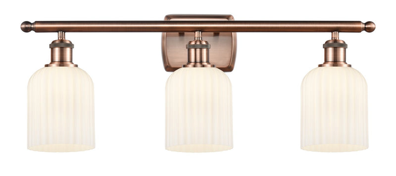 Innovations 516-3W-AC-G559-5GWH Three Light Bath Vanity, Antique Copper