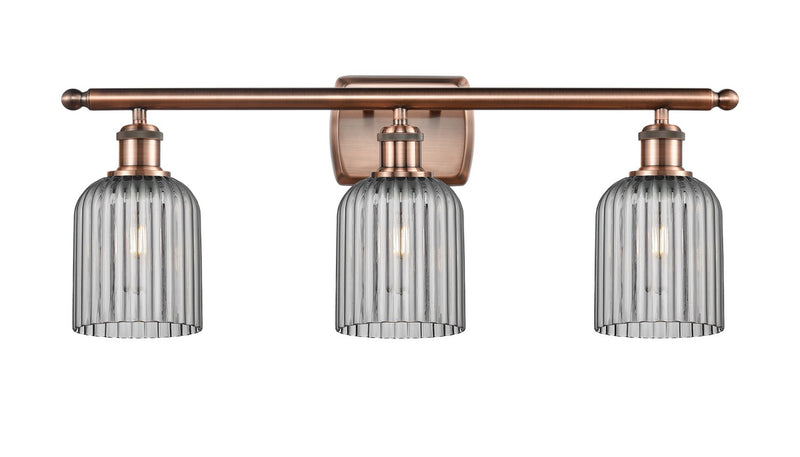 Innovations 516-3W-AC-G559-5SM Three Light Bath Vanity, Antique Copper