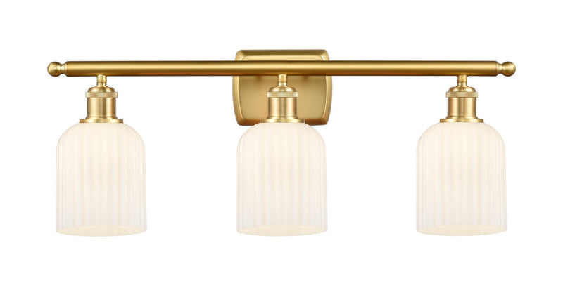 Innovations 516-3W-SG-G559-5GWH Three Light Bath Vanity, Satin Gold