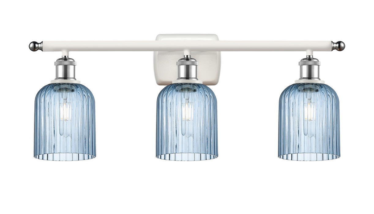 Innovations 516-3W-WPC-G559-5BL Three Light Bath Vanity, White Polished Chrome