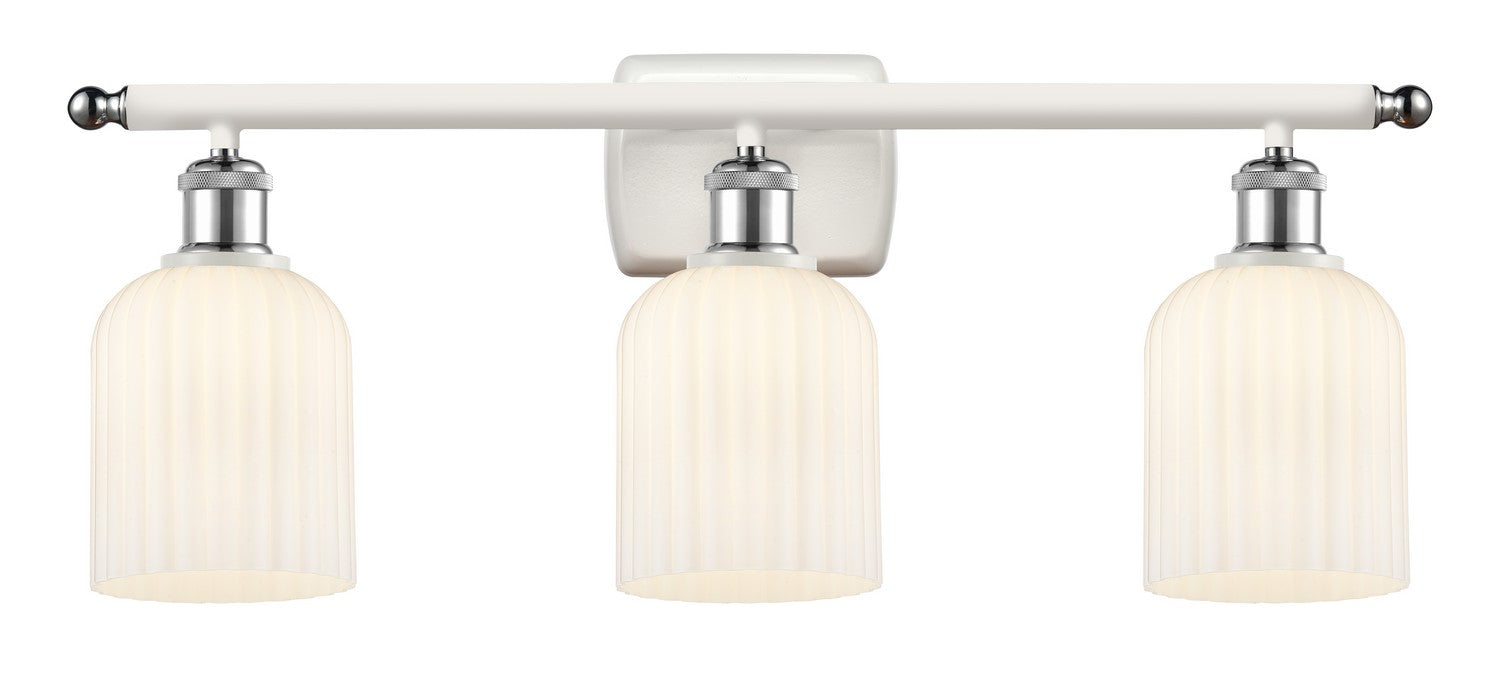 Innovations 516-3W-WPC-G559-5GWH Three Light Bath Vanity, White Polished Chrome