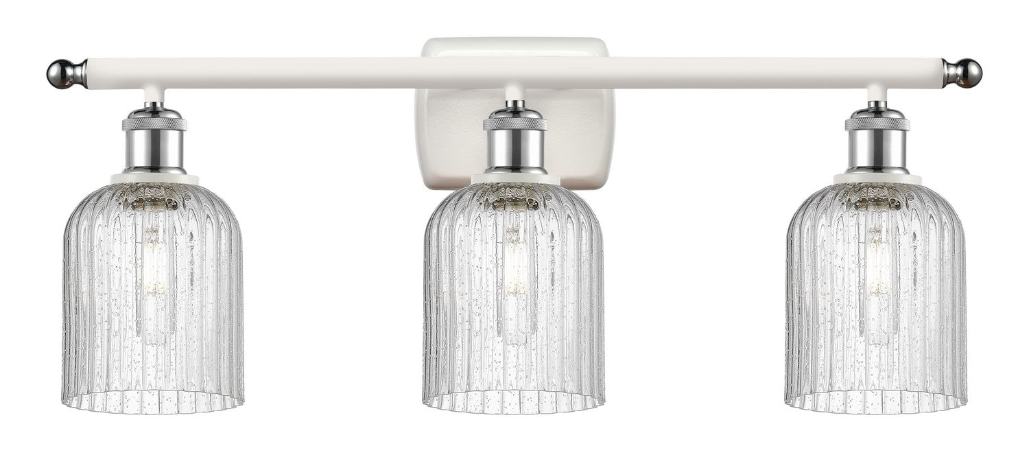 Innovations 516-3W-WPC-G559-5SDY Three Light Bath Vanity, White Polished Chrome