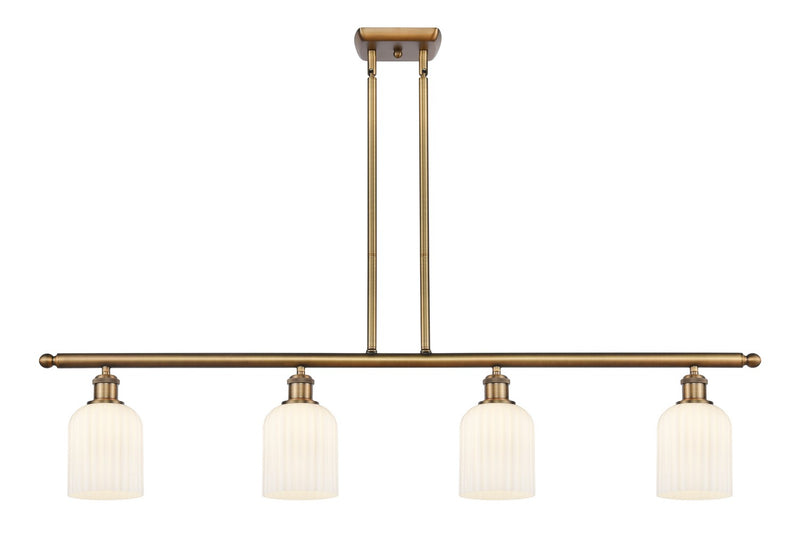 Innovations 516-4I-BB-G559-5GWH Four Light Island Pendant, Brushed Brass