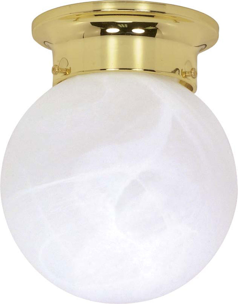 Nuvo Lighting 60-255 One Light Flush Mount, Polished Brass