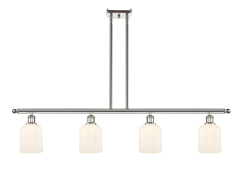 Innovations 516-4I-PN-G559-5GWH Four Light Island Pendant, Polished Nickel