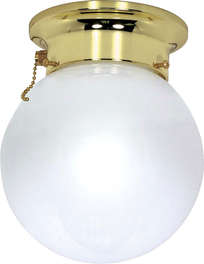 Nuvo Lighting 60-295 One Light Flush Mount, Polished Brass