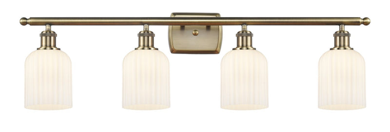 Innovations 516-4W-AB-G559-5GWH Four Light Bath Vanity, Antique Brass