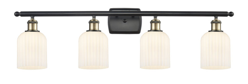 Innovations 516-4W-BAB-G559-5GWH Four Light Bath Vanity, Black Antique Brass