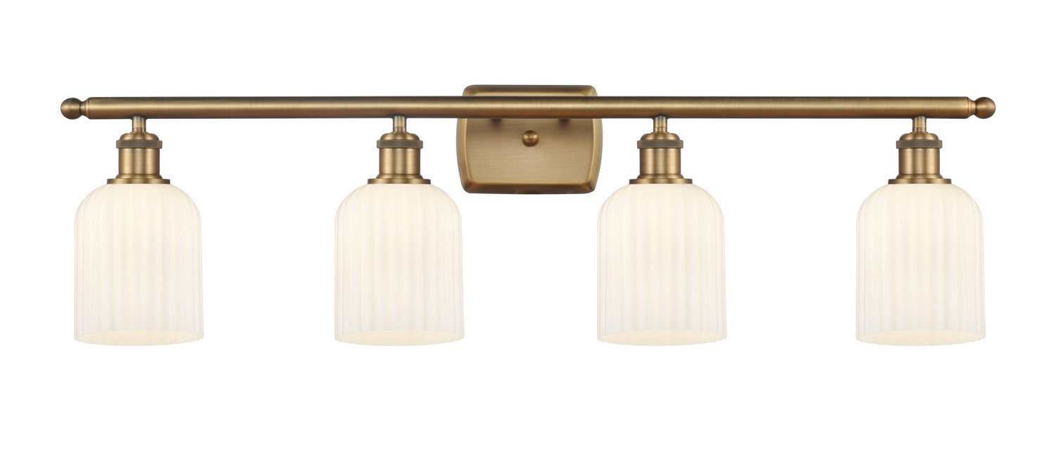 Innovations 516-4W-BB-G559-5GWH Four Light Bath Vanity, Brushed Brass
