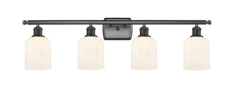 Innovations 516-4W-OB-G559-5GWH Four Light Bath Vanity, Oil Rubbed Bronze