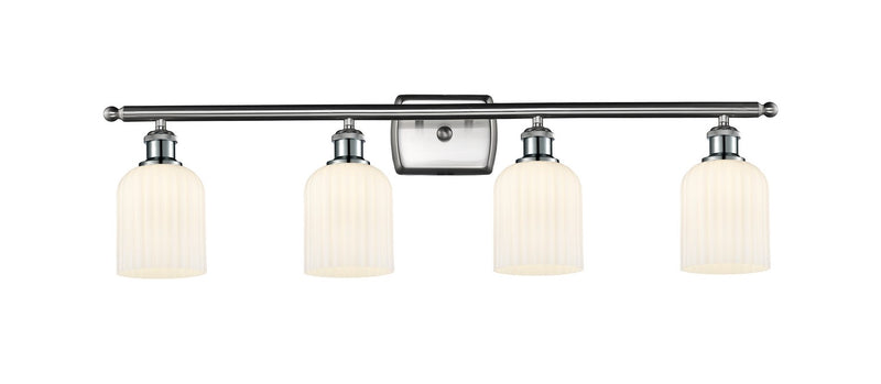 Innovations 516-4W-SN-G559-5GWH Four Light Bath Vanity, Brushed Satin Nickel