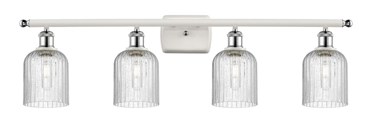 Innovations 516-4W-WPC-G559-5SDY Four Light Bath Vanity, White Polished Chrome